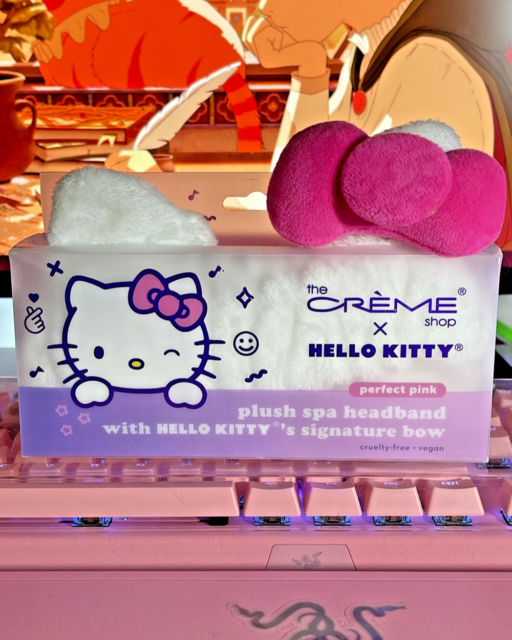 The Creme Shop x Hello Kitty Spa Headband Signature Perfect Pink Bow Plush